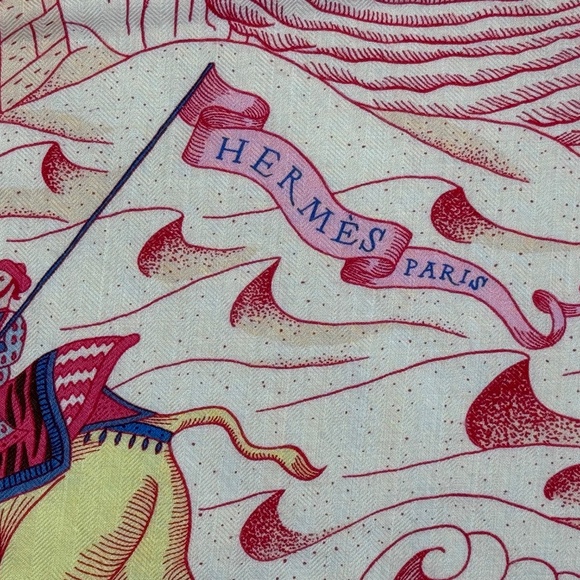Hermès Pink 140cm Cashmere &  Silk Scarf / Shawl - Cosmographia Universalis - Picture 5 of 16